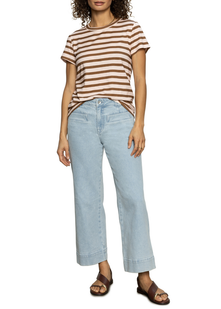 Sanctuary Clothing The Perfect Tee in Earth Pink/Sepia Stripe
