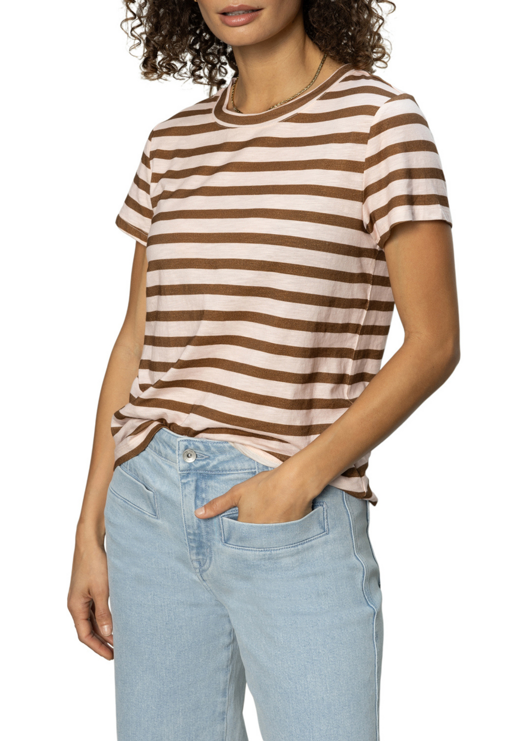 Sanctuary Clothing The Perfect Tee - Earth Pink/Sepia Stripe