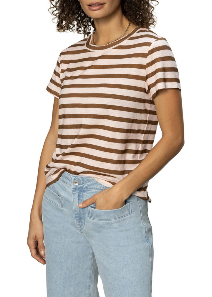 Sanctuary Clothing The Perfect Tee - Earth Pink/Sepia Stripe