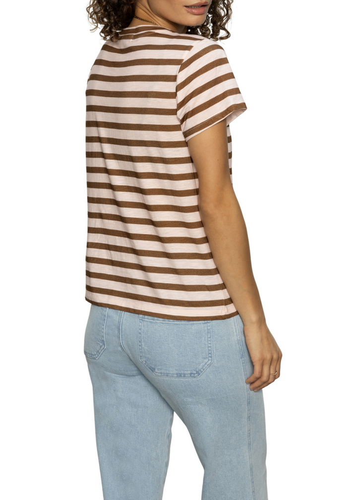 Sanctuary Clothing The Perfect Tee - Earth Pink/Sepia Stripe