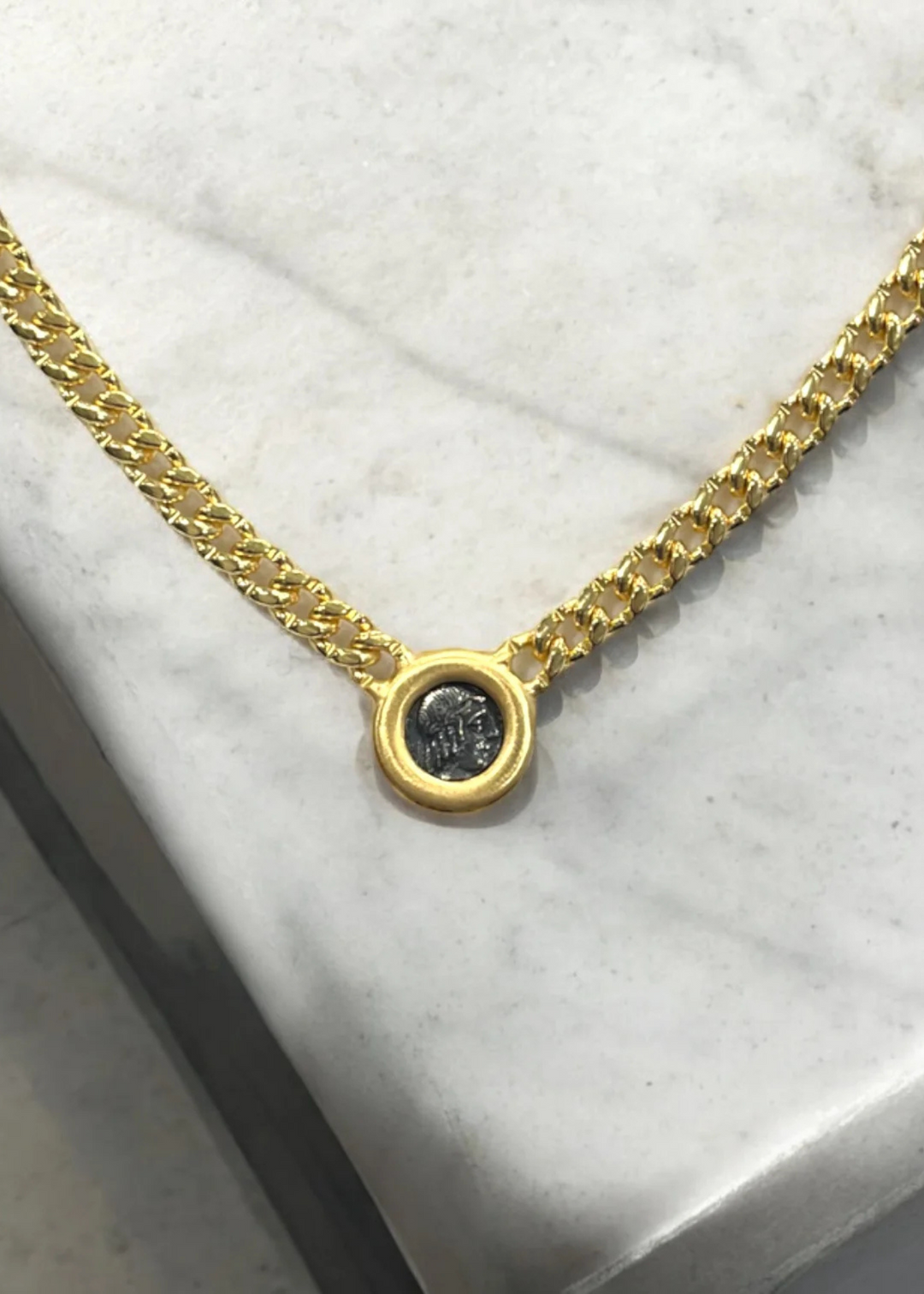 Tat2 Designs Gold Olena Coin Necklace
