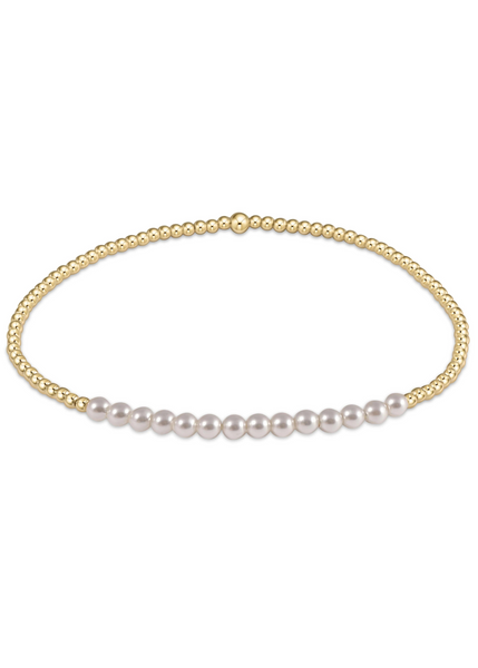 Classic Gold Beaded Bliss 2.5mm Bead Bracelet - 5mm Pearl