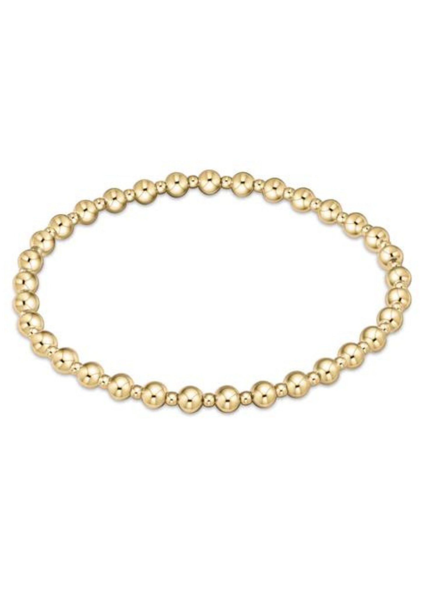 Classic Grateful Pattern 4mm Bead Bracelet-Gold