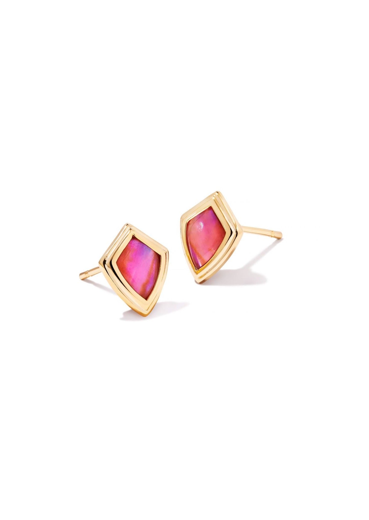 Monica Stud Earrings - Gold/Light Burgundy Illusion