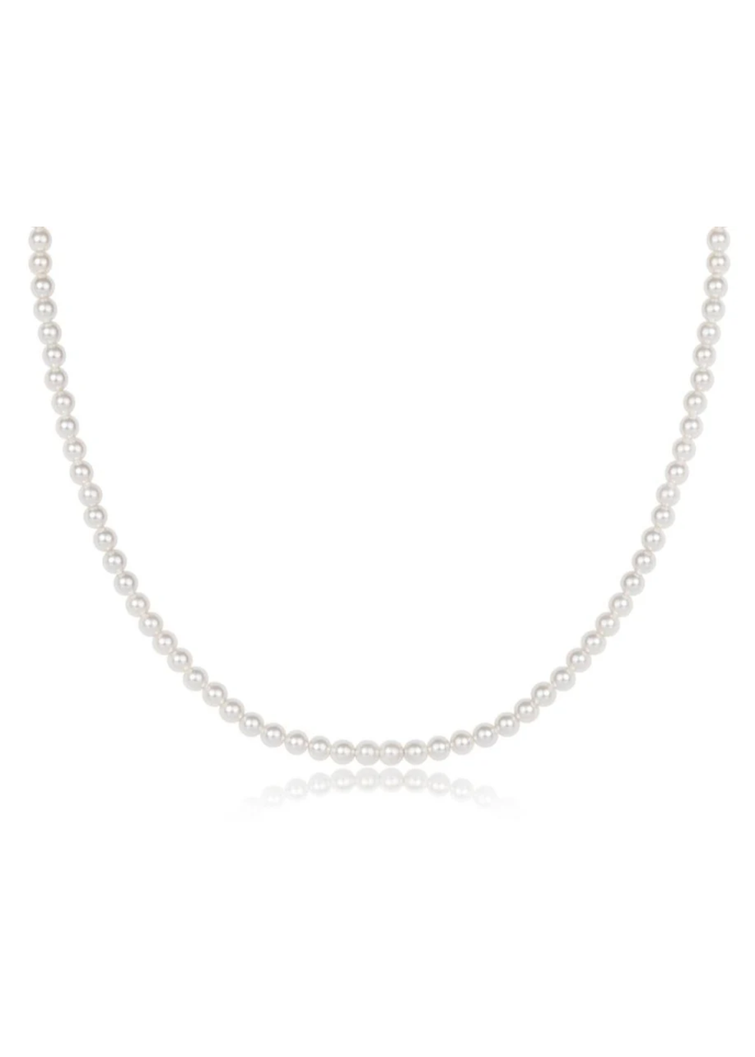 Pearl beaded necklace on a white background