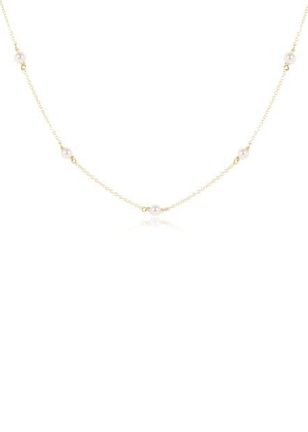 17" Choker Simplicity Chain Gold - 4mm Pearl