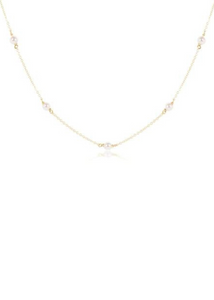 17" Choker Simplicity Chain Gold - 4mm Pearl