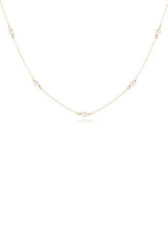 17" Choker Simplicity Chain Gold - 4mm Pearl