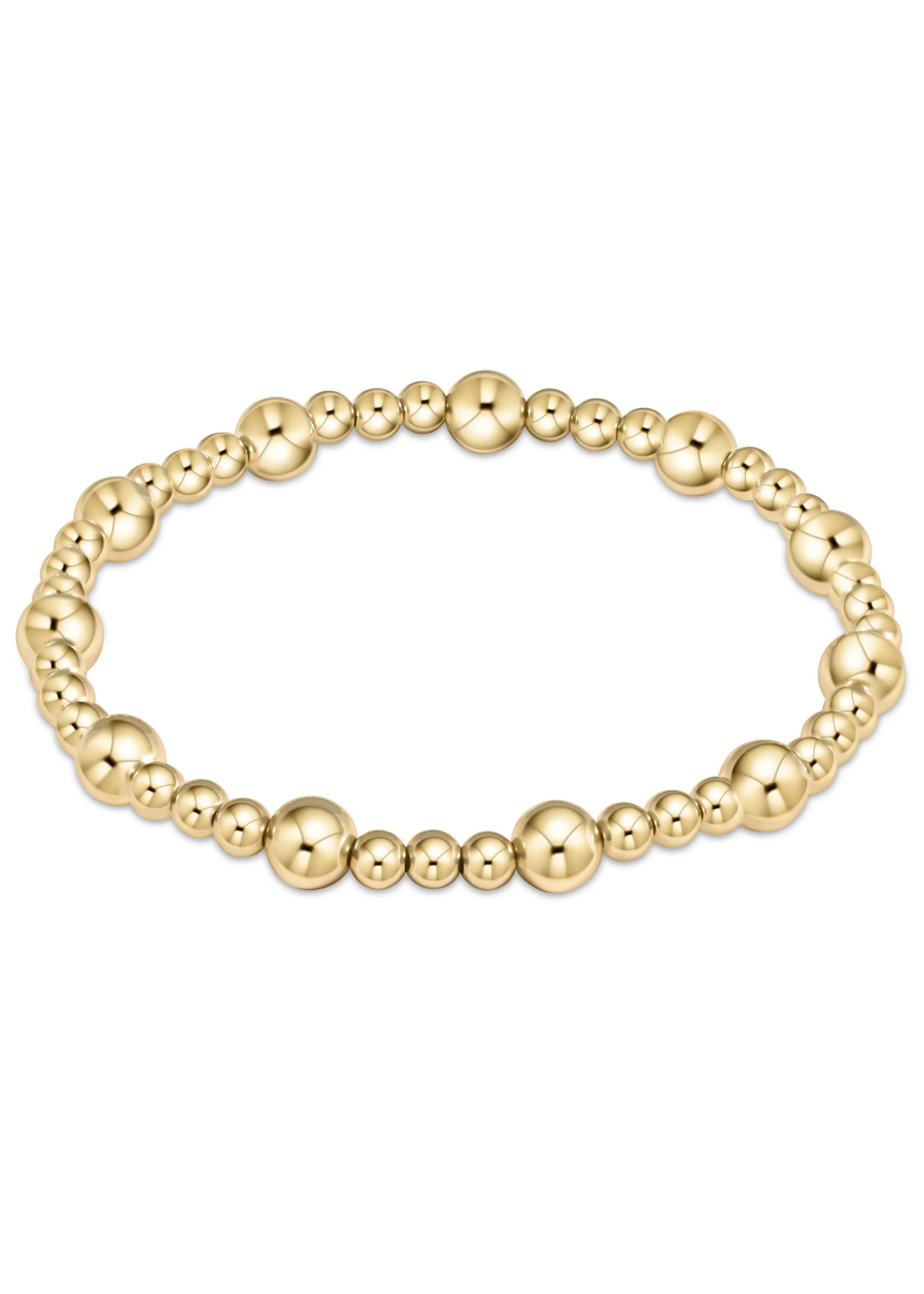 Classic Sincerity Pattern 6mm Bead Bracelet - Gold