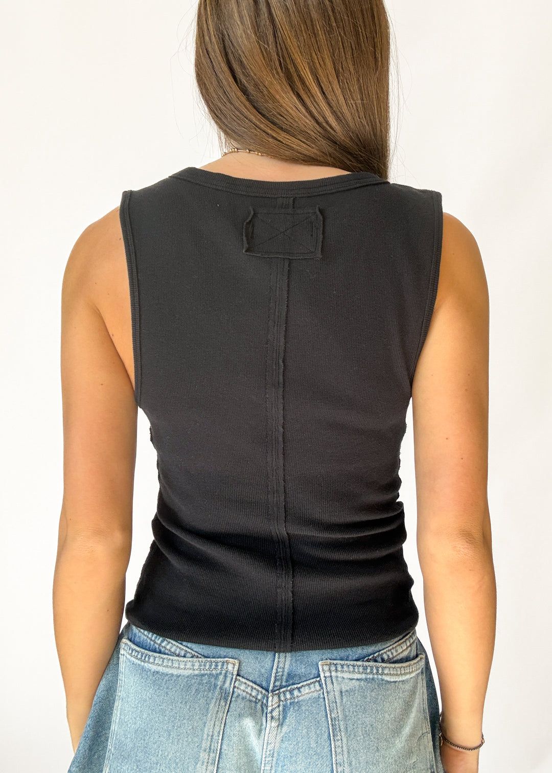 Free People Jamie Henley Tank - Pitch Black