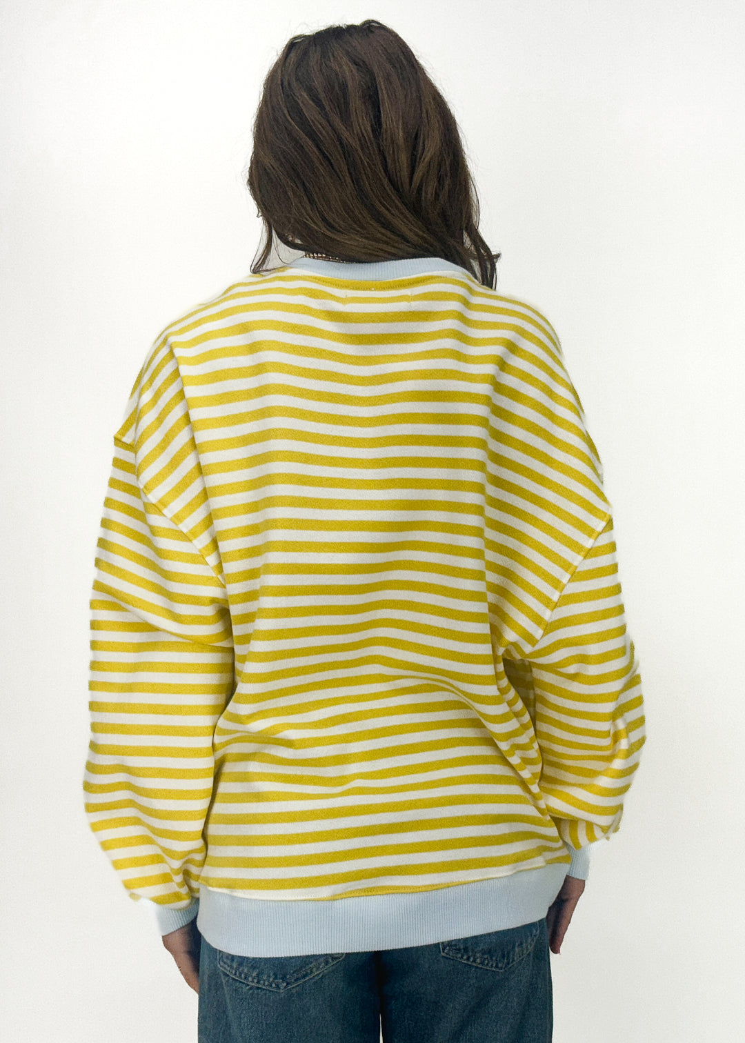 Free People Classic Striped Crew - Dandelion Combo