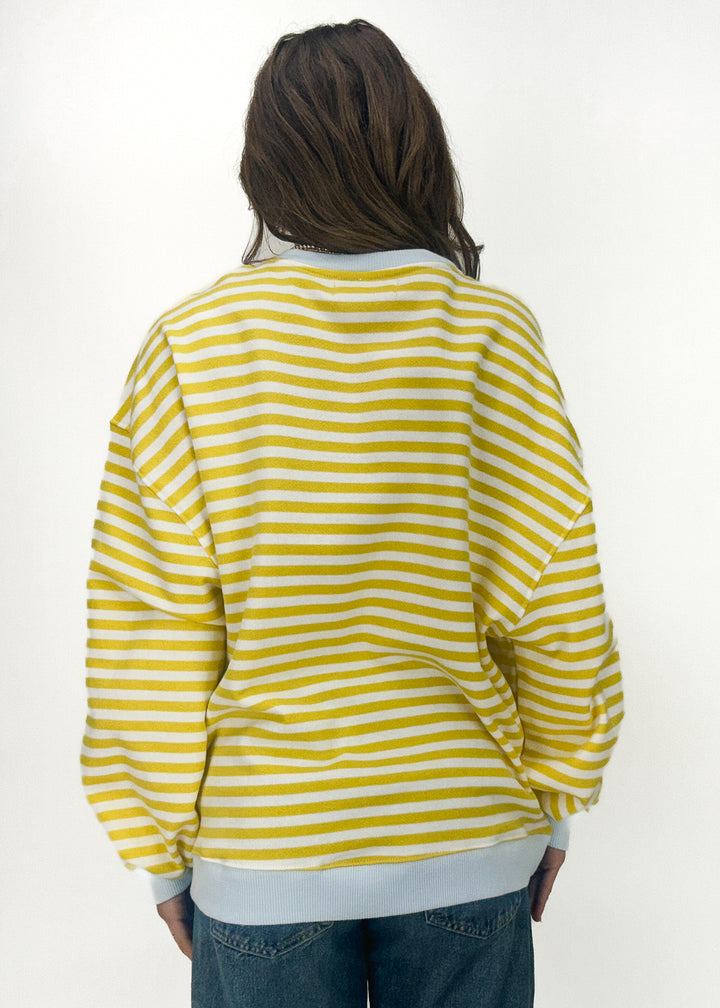 Free People Classic Striped Crew - Dandelion Combo