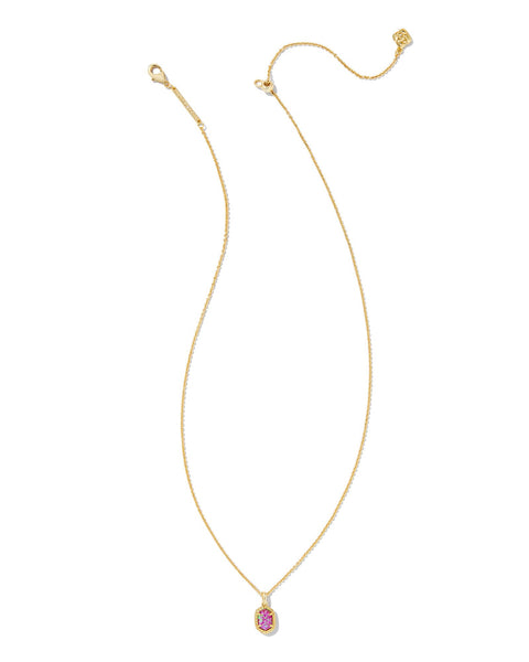 *BOUTIQUE EXCLUSIVE*  Scott Daphne Framed Short Pendant Necklace - Gold/Magenta Kyocera Opal