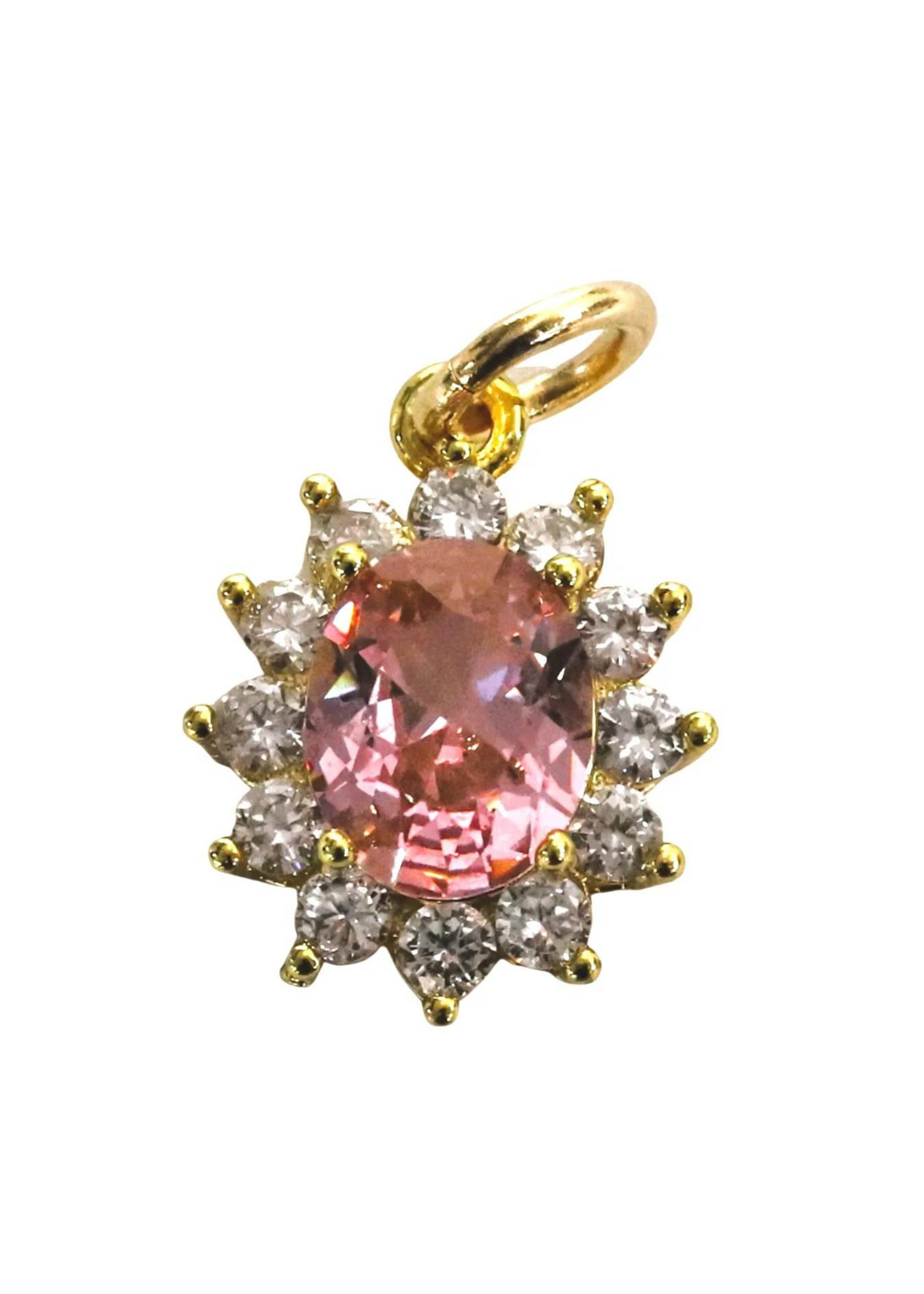 Allison Avery  Gemstone Charm - Gold/Pink Tourmaline