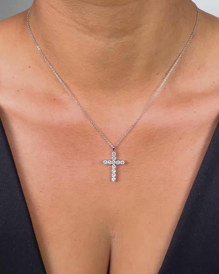 Melinda Maria Oh She Fancy Small Cross Pendant Necklace - Silver