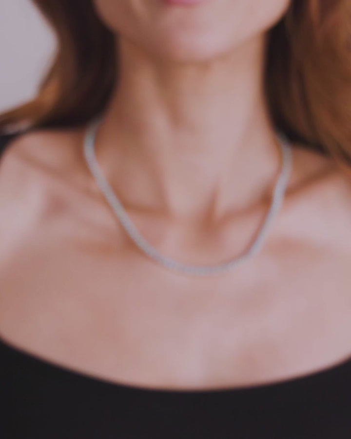 Melinda Maria Not Your Basic Blue Opal 18" Tennis Necklace - Gold/Blue Opal