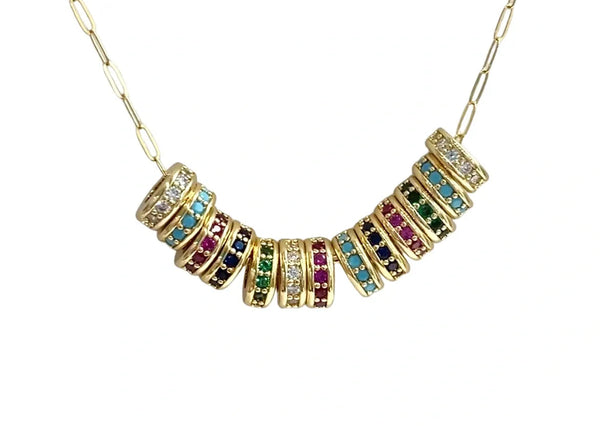 Allison Avery  Spacer Bead - Gold/Emerald
