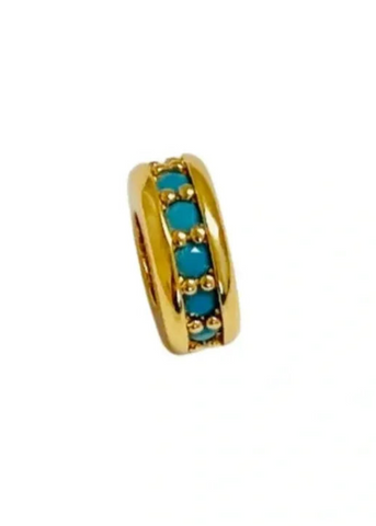 Allison Avery Spacer Bead - Gold/Turquoise
