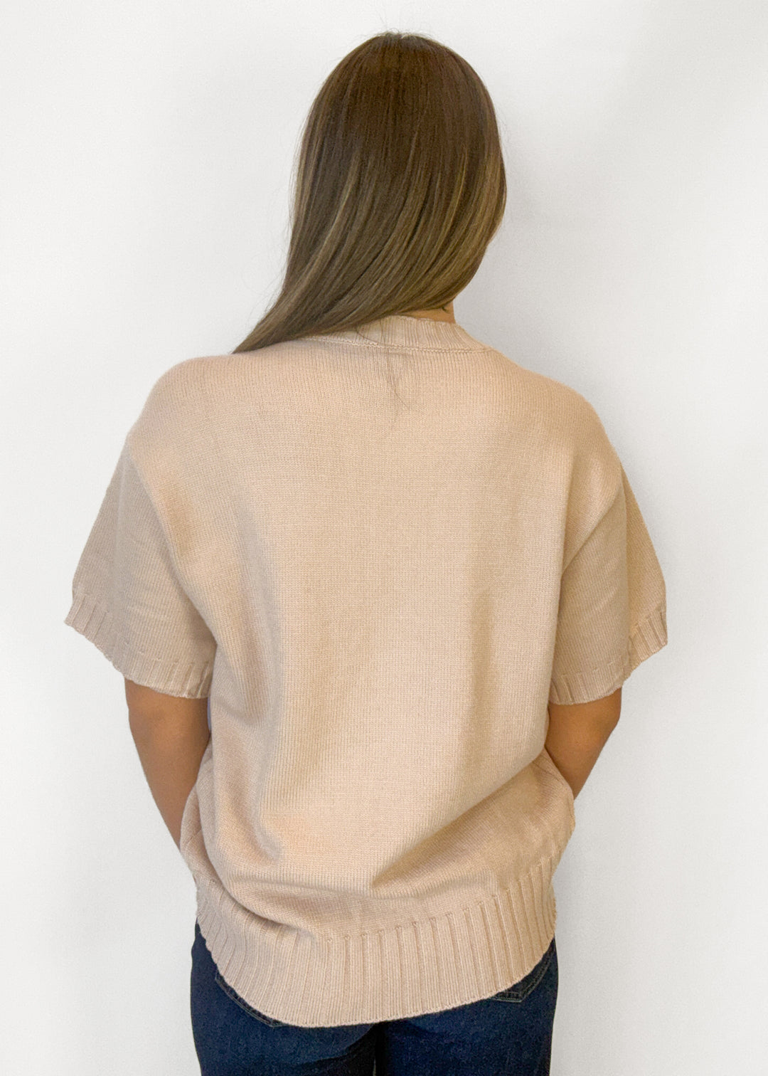 Allison Asymmetrical Hem Sweater - Beige