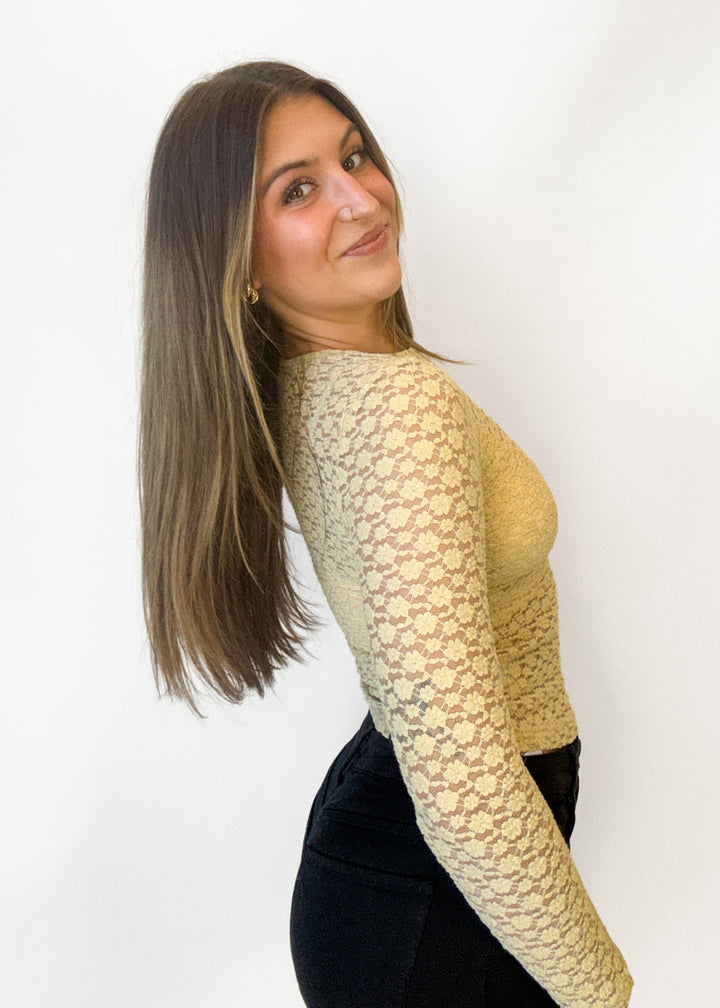 Hallie Mesh Long Sleeve Top