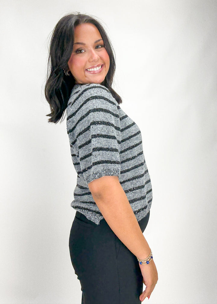 Sanctuary Clothing Short Sleeve Shine Sweater Tee