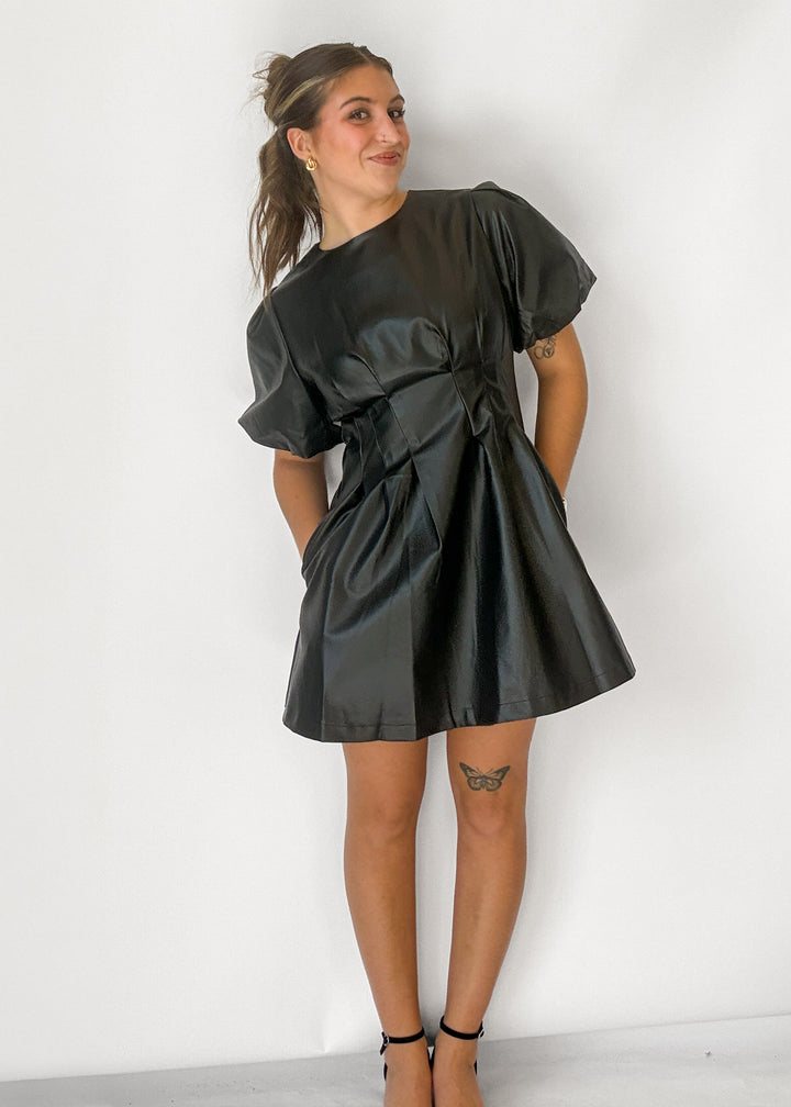 Kris Faux Leather Mini Dress