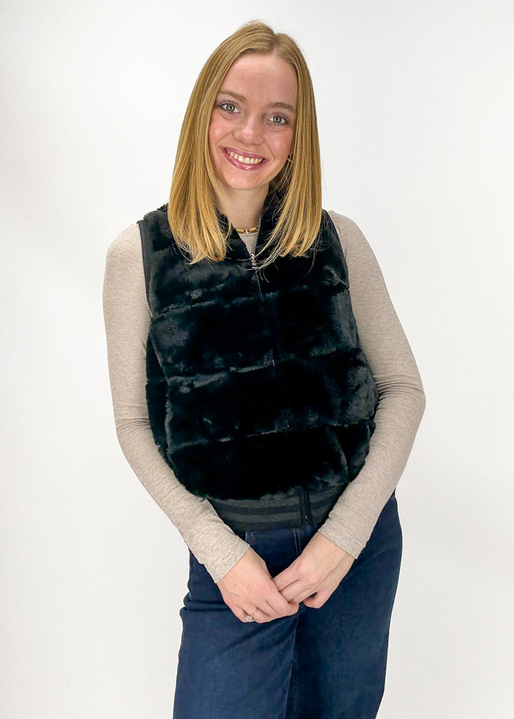 Collegiate Faux Fur Vest