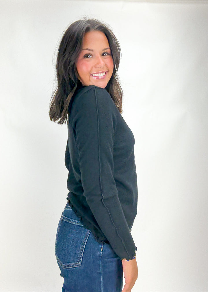 Elizabeth Ribbed Mockneck Top