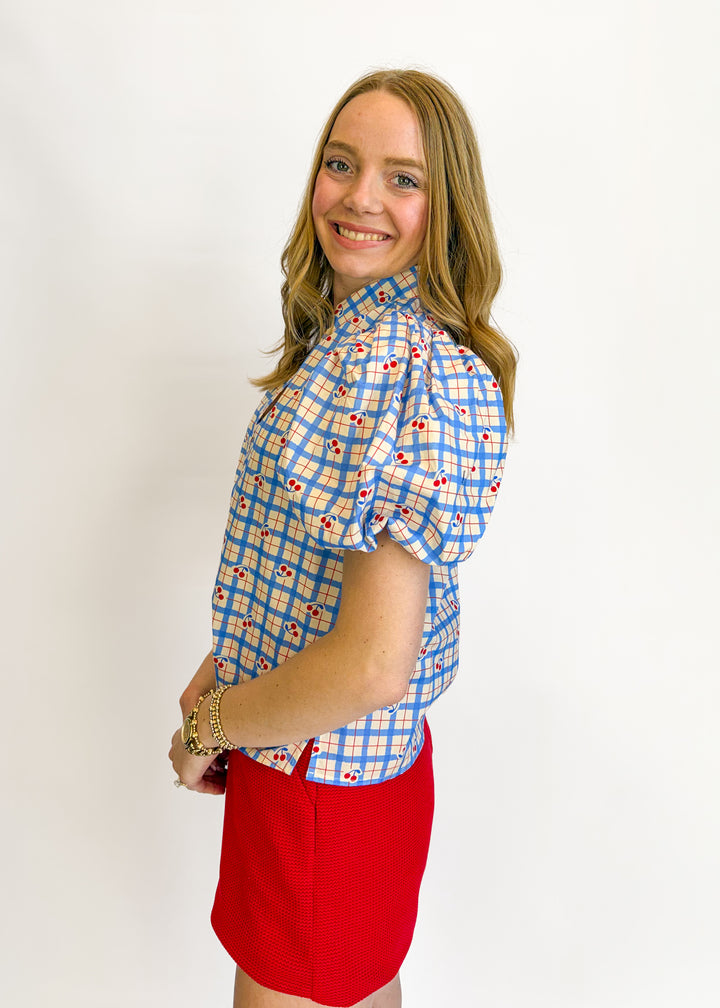 Emma Cherry Pattern Top