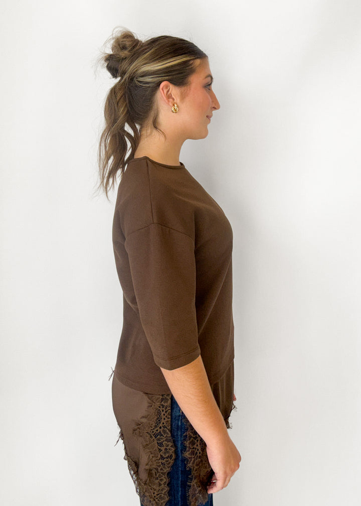 Diana Lace Top - Brown