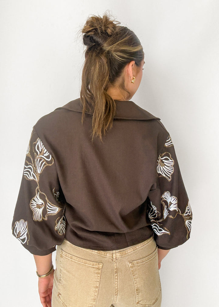 Ella Embroidered Puff Sleeve Top