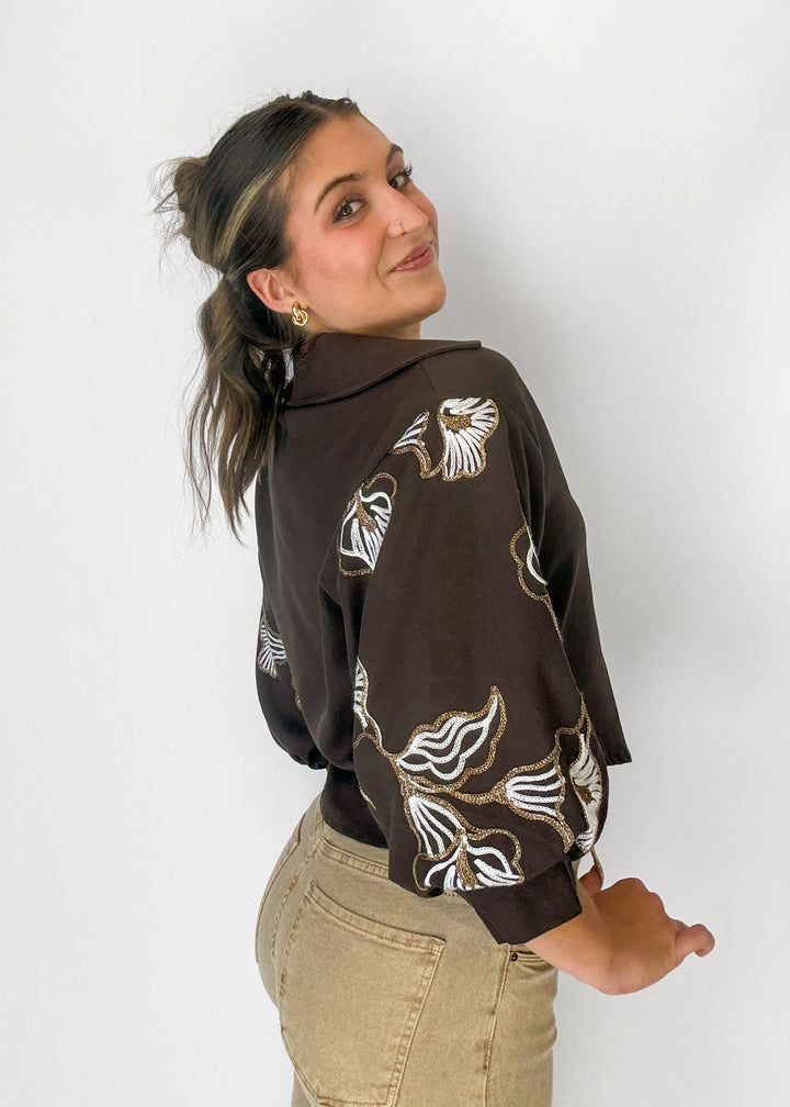 Ella Embroidered Puff Sleeve Top