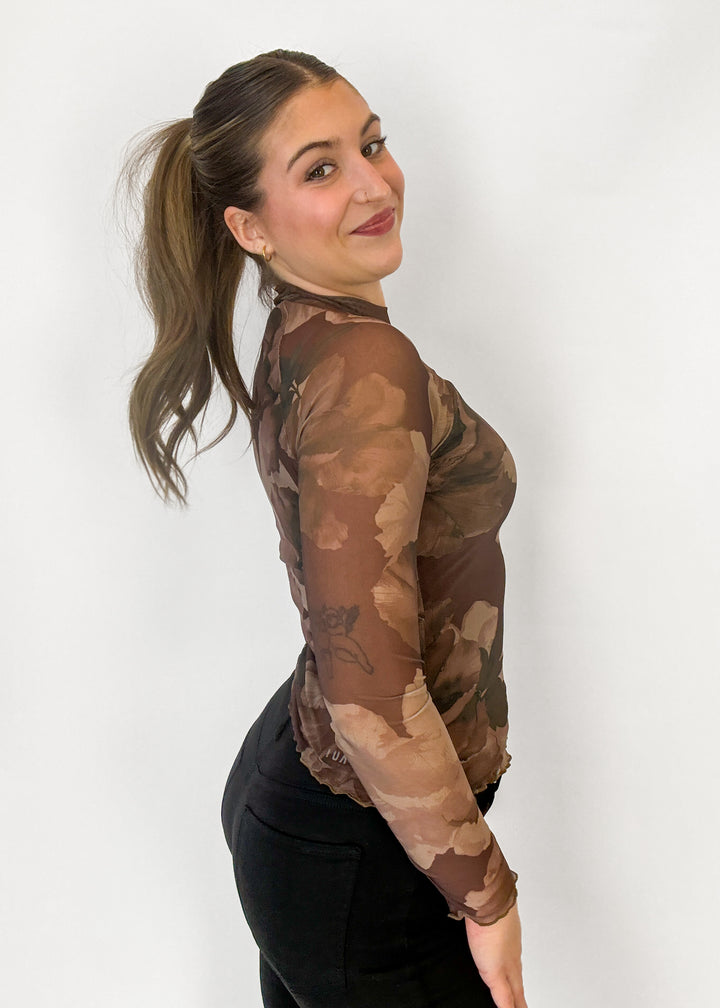 Zora Mesh Long Sleeve Mesh Top