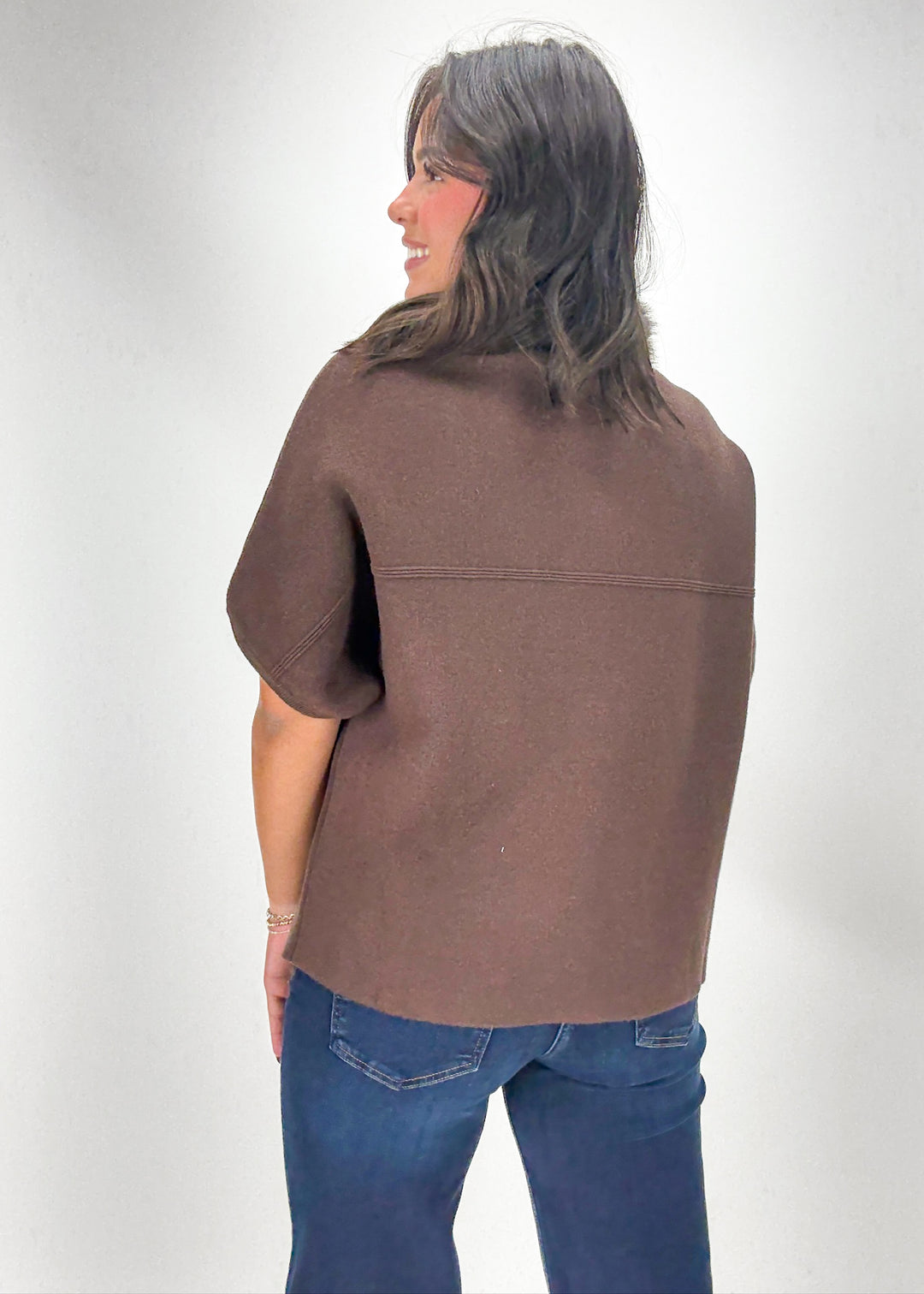 Dolce Cabo Victoria Faux Fur Cardigan - Espresso