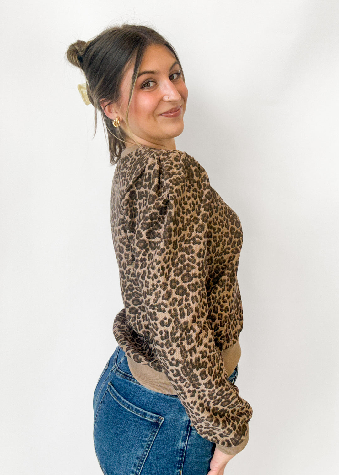 Kim Textured Leopard Top
