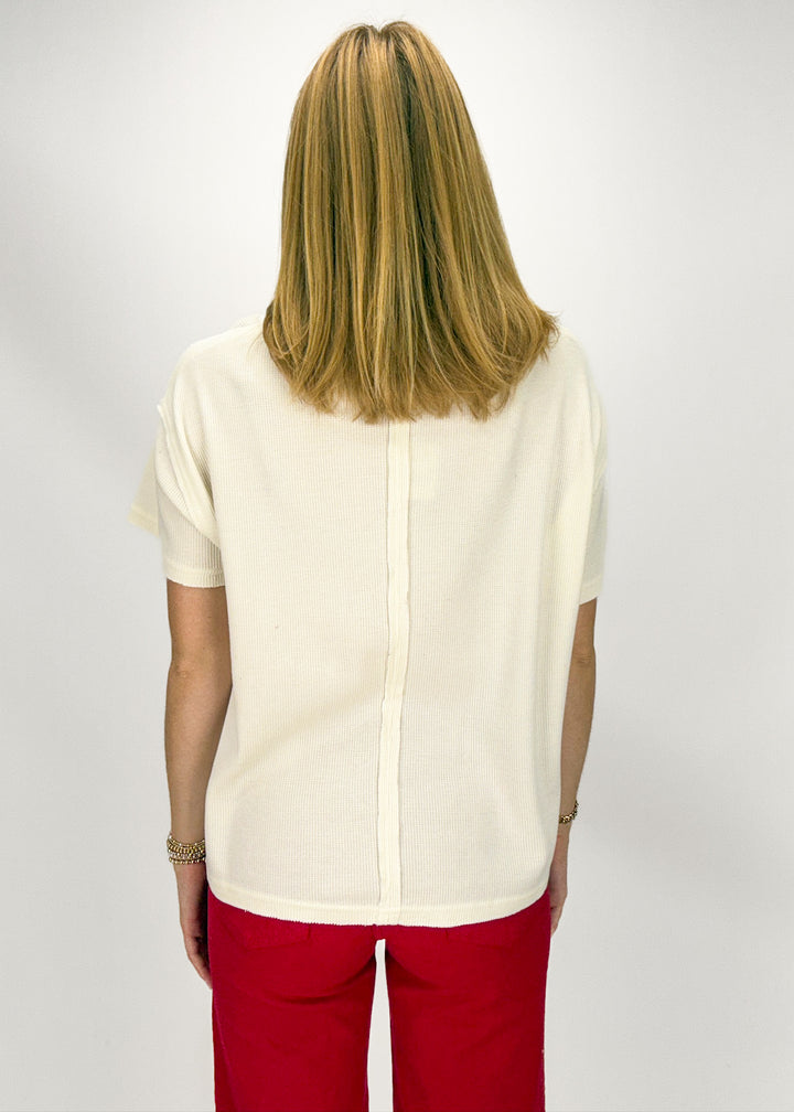 Free People Merry Meowy Tee - Ivory Combo