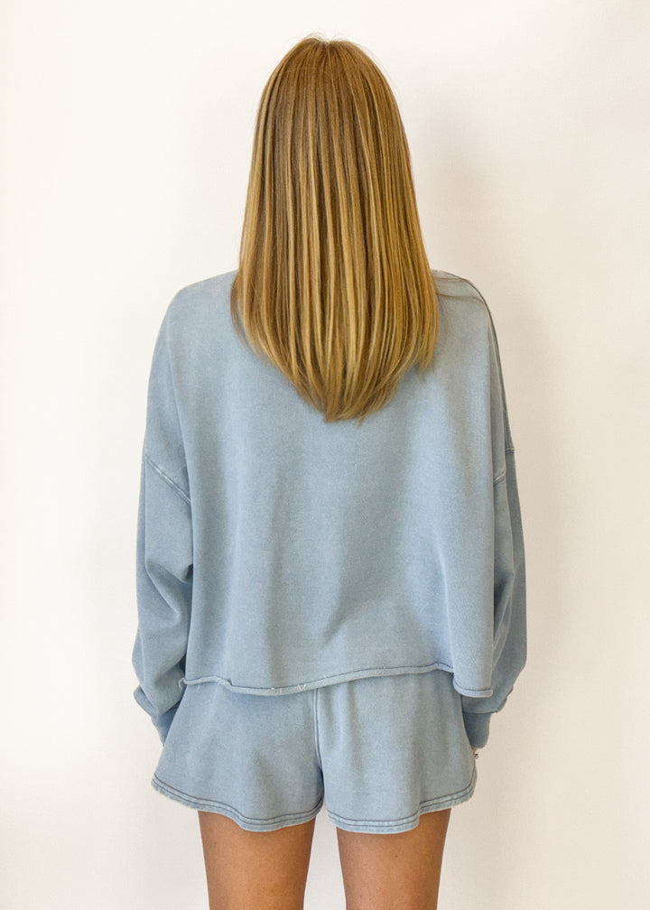 Audrey Knit Denim Sweatshirt