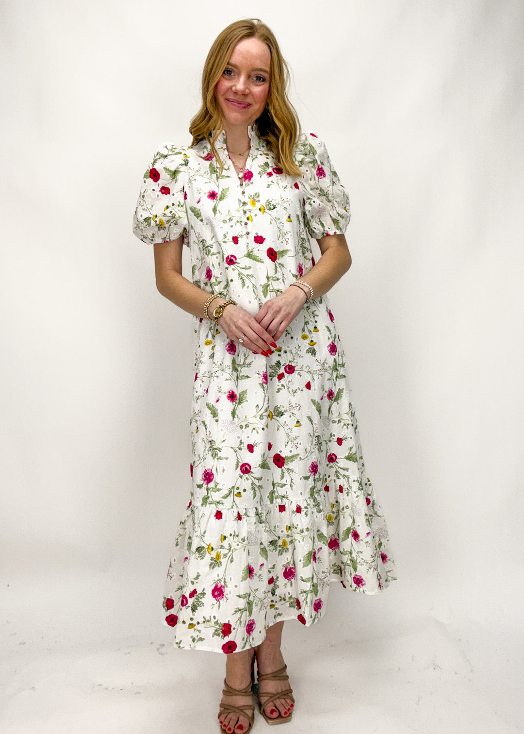 Woman wearing a floral dress 
