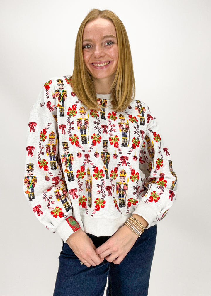 Queen of Sparkles Nutcracker & Candy Cane Sweatshirt