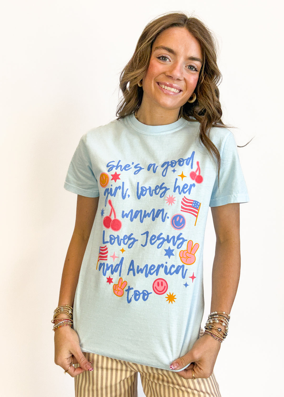 Loves Jesus & America Too Tee