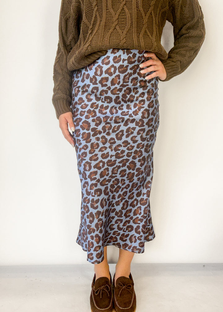Elaina Cheetah Print Midi Skirt