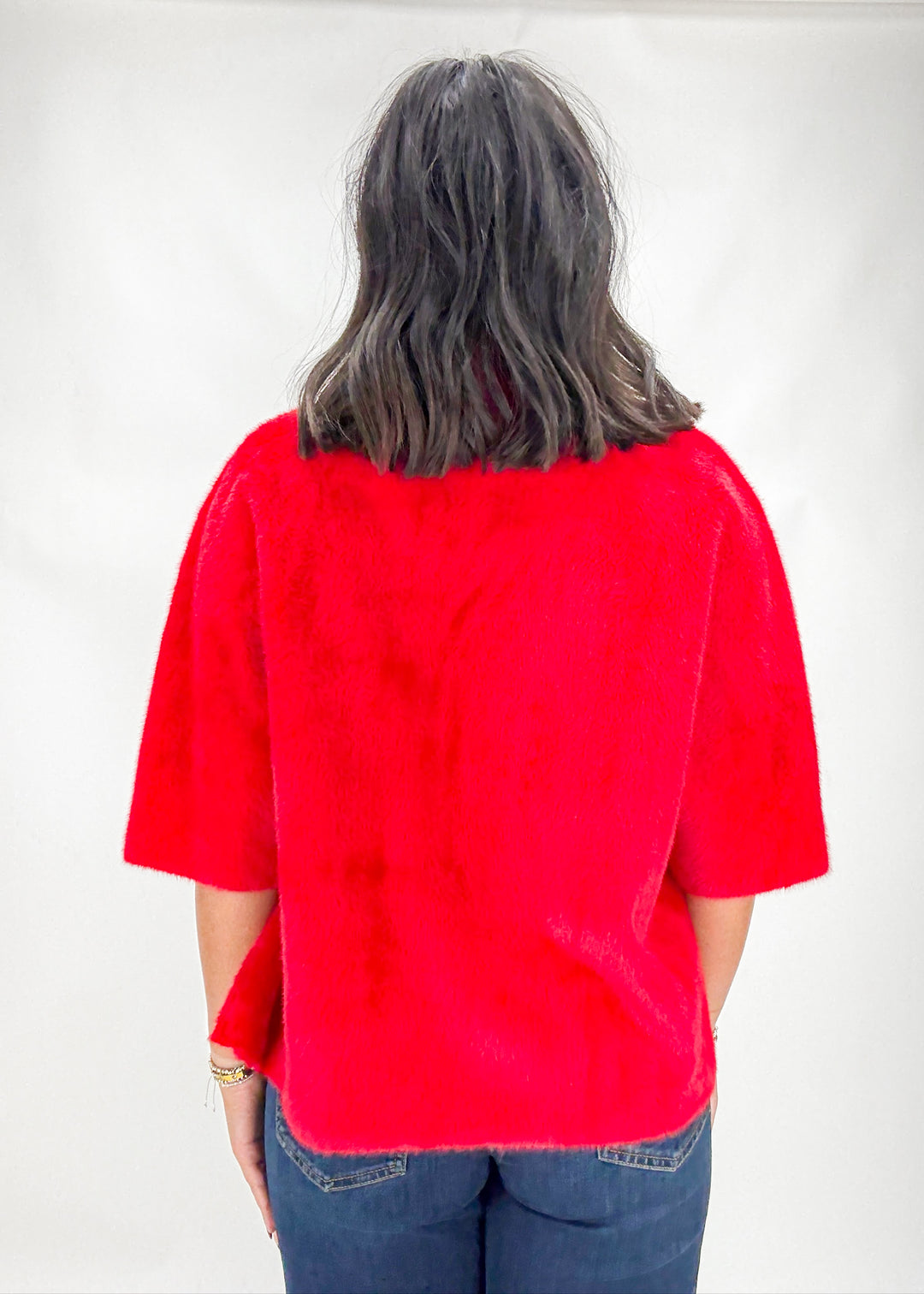 Ivy Jane Julianne Faux Capelet Jacket - Red