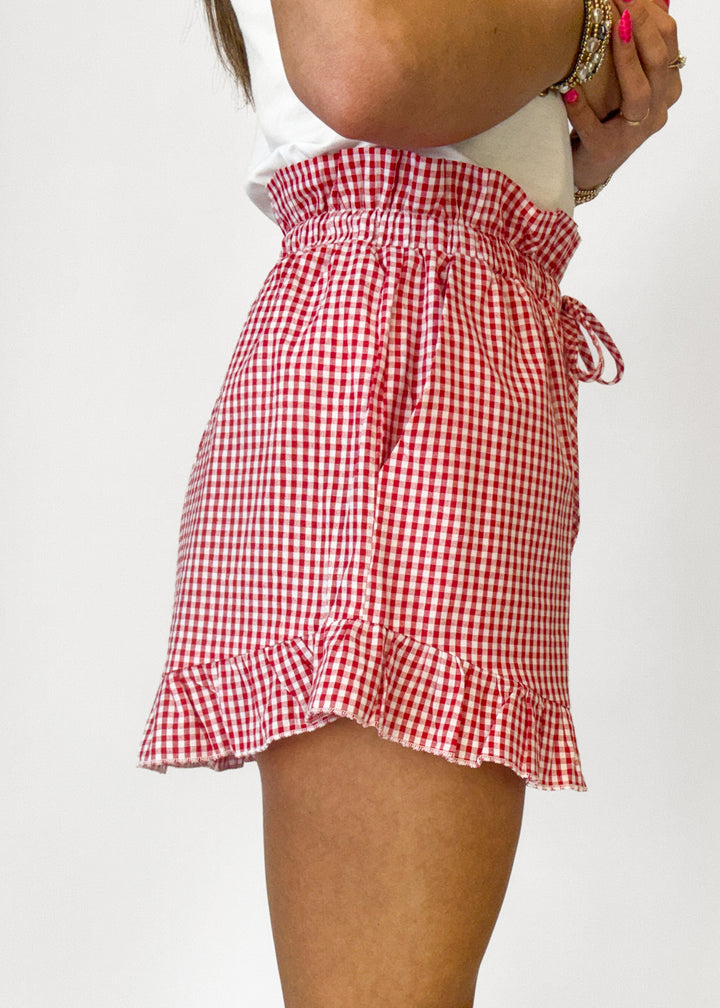 Poppy & Pine Cherry Pop Ruffle Shorts