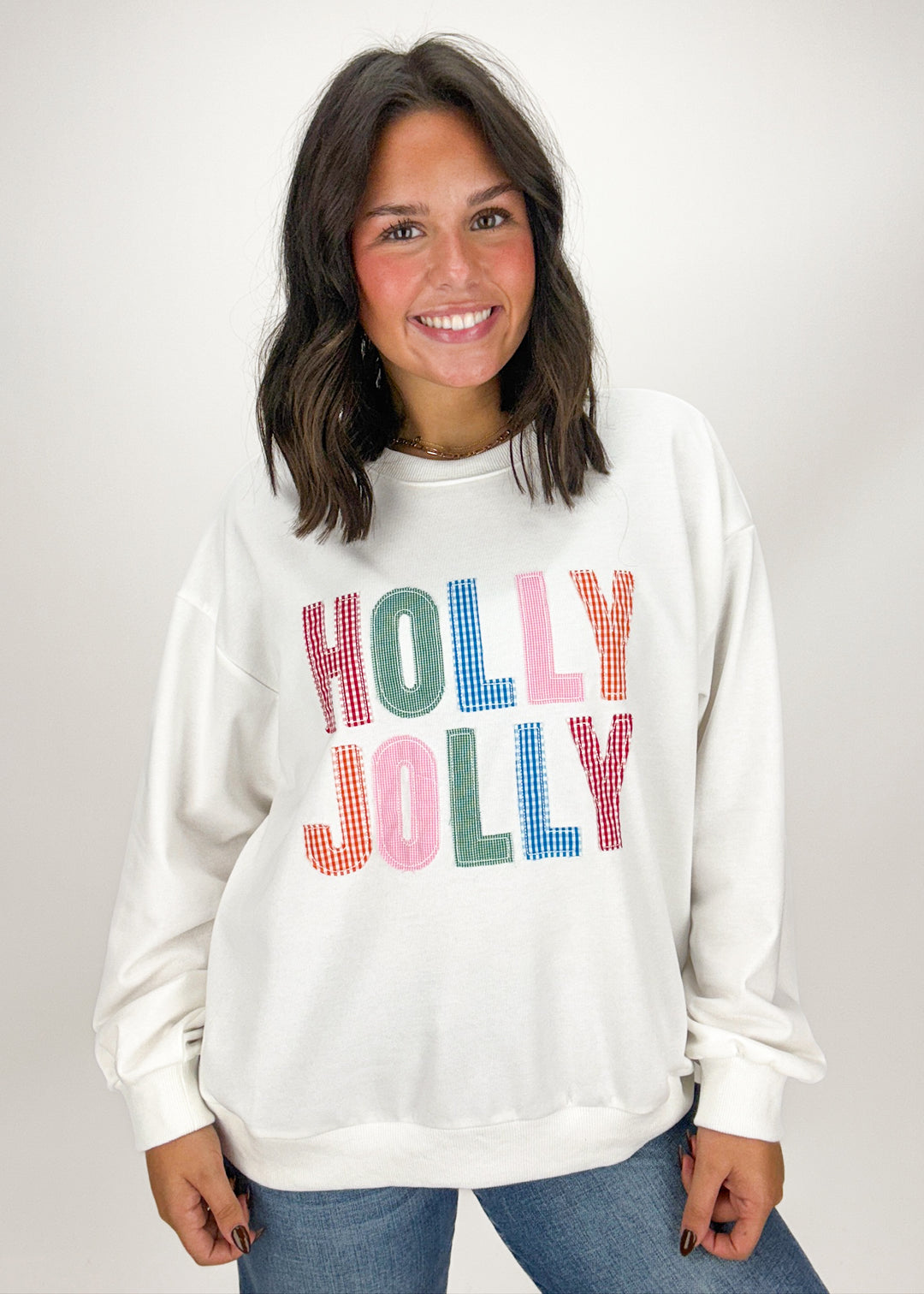 Holly Jolly Patchwork Sweatshirt