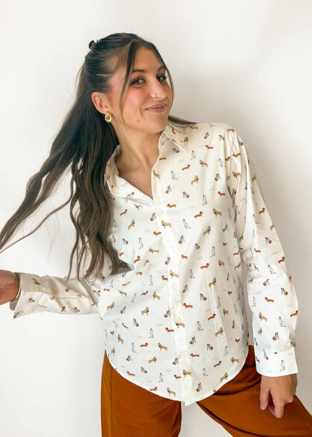Teddy Puppy Button Down