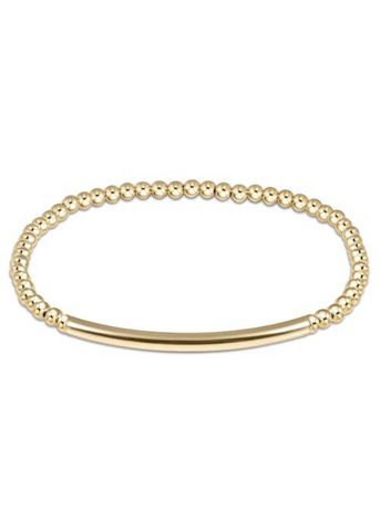 Bliss Bar Gold Pattern 2.5mm Bead Bracelet-Gold