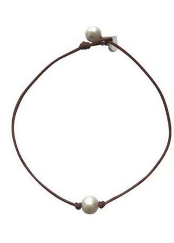 FWN Bebe Single w/ Knots Necklace-White