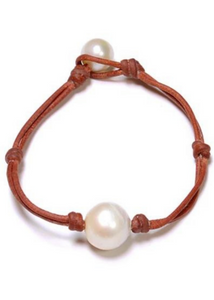 FWB Single White Pearl Bracelet