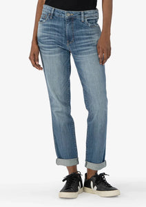 Kut from the Kloth Catherine High Rise Boyfriend Roll Up Jean-Look Wash
