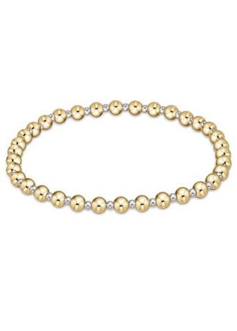 Classic Grateful Pattern 4mm Bead Bracelet-Mixed Metal